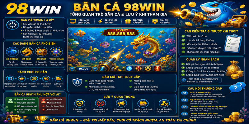 Bắn Cá 98WIN – Tổng Quan Trò Săn Cá Và Lưu Ý Khi Tham Gia